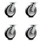 Service Caster 8 Inch Kingpinless Rubber on Aluminum Wheel Swivel Top Plate Caster SCC, 4PK SCC-KP30S820-RAR-4 - alternate 1